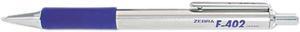 Zebra 29220 F-402 Ballpoint Retractable Pen, Blue Ink, Fine