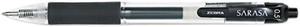 Zebra 46710 Sarasa Roller Ball Retractable Gel Pen, Black Ink, Fine, Dozen