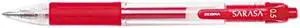 Zebra 46730 Sarasa Roller Ball Retractable Gel Pen, Red Ink, Fine, Dozen