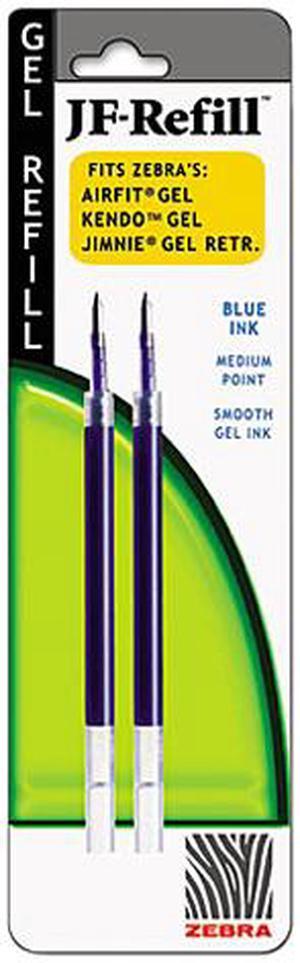 Zebra 87022 JF Refill for Jimnie Gel RT/Airfit Gel/Kendo Gel Roller Ball, Med, BE,2/Pack