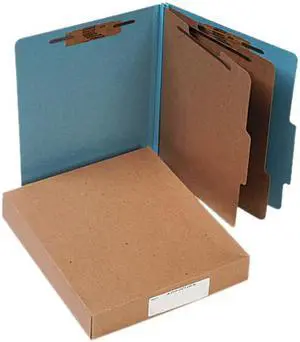 Acco 15026 Pressboard 25-Pt. Classification Folders, Letter, Six-Section, Sky Blue, 10/Box