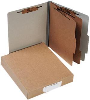 Acco 15056 Pressboard 25-Pt. Classification Folders, Letter, Six-Section, Mist Gray, 10/Box