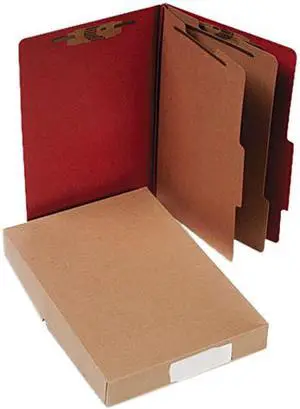 Acco 16036 Pressboard 25-Pt. Classification Folder, Legal, Six-Section, Earth Red, 10/Box