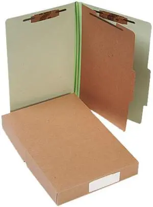 Acco 16044 Pressboard 25-Pt. Classification Folders, Legal, 4-Section, Leaf Green, 10/Box