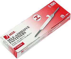 Acco 70010 Self-Adhesive Paper File Fasteners, One Inch Capacity, 100/Box