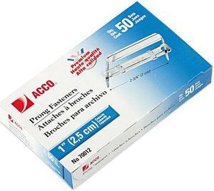 Acco 70012 Premium Two-Piece Paper File Fasteners, One Inch Capacity, 50/Box