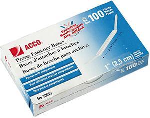 Acco 70013 Prong Bases for Two-Piece Paper File Fasteners, One Inch Capacity, 100/Box