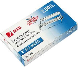 Acco 70022 Premium Two-Piece Paper File Fasteners, Two Inch Capacity, 50/Box