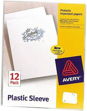 Avery 72311 Plastic Sleeves, Letter, Polypropylene, Clear, 12/Pack