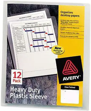 Avery 72611 Heavy-Duty Plastic Sleeves, Letter, Polypropylene, Clear, 12/Pack