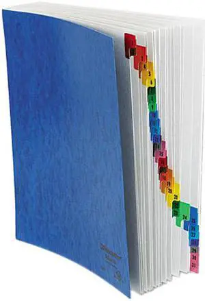 Pendaflex 11013 Expandable Desk File, 1-31 Index, Letter Size, Acrylic-Coated PressGuard, Blue
