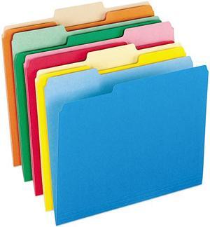 Pendaflex 1521/3ASST Two-Tone File Folders, 1/3 Cut Top Tab, Letter, Assorted Colors, 100/Box