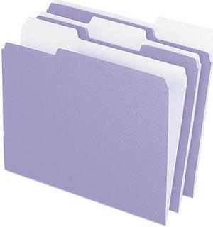 Pendaflex 1521/3LAV Two-Tone File Folder, 1/3 Cut Top Tab, Letter, Lavender/Light Lavender, 100/Box