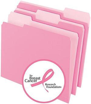 Pendaflex 1521/3PIN Two-Tone File Folders, 1/3 Cut Top Tab, Letter, Pink/Light Pink, 100/Box