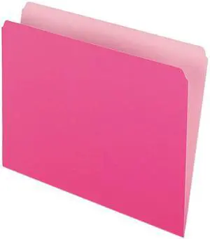Pendaflex 152-PIN Two-Tone File Folders, Straight Cut, Top Tab, Letter, Pink/Light Pink, 100/Box
