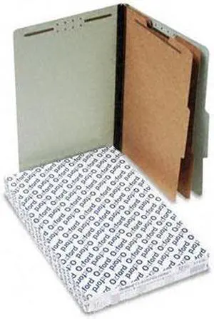 Pendaflex 17176 Pressboard Classification Folders, Legal, Six-Section, Green, 10/Box