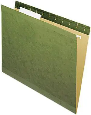 Pendaflex 4152 Reinforced Hanging File Folders, Untabbed, Kraft, Letter, Standard Green, 25/Box