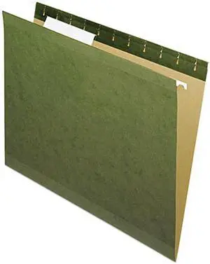 Pendaflex 4152-1/3 Reinforced Hanging File Folders, 1/3 Tab, Kraft, Letter, Standard Green, 25/Box