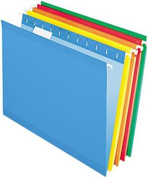 Pendaflex 415215ASST Reinforced Hanging File Folders, Letter, Brites, 25/Box