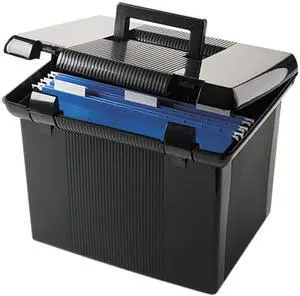 Pendaflex 41742 Portafile File Storage Box, Letter, Plastic, 14-7/8 x 12-1/8 x 11-7/8, Black