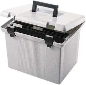 Pendaflex 41747 Portafile File Storage Box, Letter, Plastic, 14-7/8 x 12-1/8 x 11-7/8, Granite