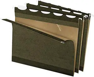 Pendaflex 42590 Ready-Tab Reinforced Hanging Folders, 1/5 Tab, Letter, Stnd Green, 25/Box, 1 Box