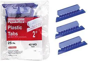 Pendaflex 42-VIO Hanging File Folder Tabs, 1/5 Tab, Two Inch, Violet Tab/White Insert, 25/Pack