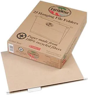 Pendaflex Earthwise 74542 Recycled Hanging File Folders, Kraft, Letter, Natural, 25/Box