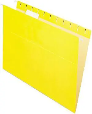 Pendaflex 81606 Hanging File Folders, 1/5 Tab, Letter, Yellow, 25/Box
