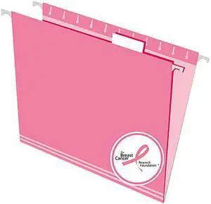Pendaflex 81609 Hanging File Folders, 1/5 Tab, Letter, Pink, 25/Box