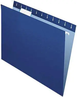 Pendaflex 81615 Hanging File Folders, 1/5 Tab, Letter, Navy, 25/Box