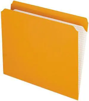 Pendaflex R152ORA Two-Ply Reinforced File Folder, Straight Cut, Top Tab, Letter, Orange, 100/Box