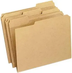 Pendaflex RK152-1/3 Two-Ply Dark Kraft File Folders, 1/3 Cut Top Tab, Letter, Brown, 100/Box