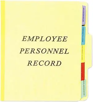 Pendaflex SER-1-YEL Vertical Personnel Folders, 1/3 Cut Top Tab, Letter, Yellow