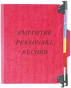 Pendaflex SER-2-ER Hanging Personnel Folders, 1/3 Cut Top Tab, Letter, Red