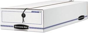 Bankers Box 00002 Liberty Check/Deposit Slip Storage Box, 9 x 23 x 4, White/Blue, 12/Carton