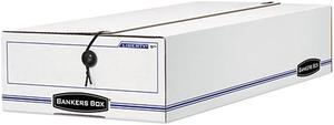 Bankers Box 00003 Liberty Storage Box, Card Size, 6 x 23-1/4 x 4-1/4, White/Blue, 12/Carton