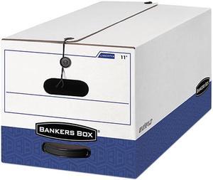 Bankers Box 0001103 Liberty Max Strength Storage Box, Ltr, 12 x 24 x 10, White/Blue, 4/Carton