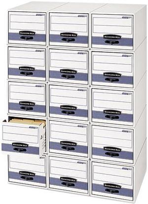 Bankers Box 00311 Stor/Drawer Steel Plus Storage Box, Letter, White/Blue, 6/Carton