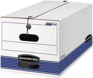 Bankers Box 0070403 Stor/File Storage Box, Letter, String and Button, White, 4/Carton