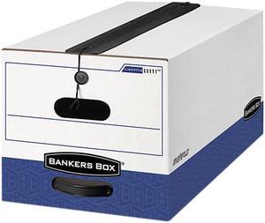 Bankers Box 11111 Liberty Plus Storage Box, Letter, String/Button, White/Blue, 12/Carton