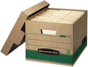 Bankers Box 12770 Stor/File Extra Strength Storage Box, Letter/Legal, Kraft/Green, 12/Carton