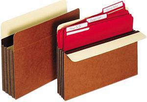 Globe-Weis C1535GHD 5 1/4 Inch Expansion Accordion Pocket, Straight, Redrope, Letter, Red, 10/Box