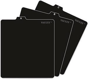 Vaultz VZ01176 A-Z CD File Guides, 5 x 5 3/4, Black