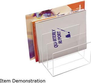 Kantek AD-45 Clear Acrylic Desk File, Three Sections, 8 x 6 1/2 x 7 1/2, Clear