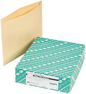 Quality Park 63972 Paper File Jackets, 9 1/2 x 11 3/4, 28 lb, Manila, Buff - 100/Box