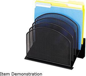 Safco 3257BL Mesh Desk Organizer, Five-Tiered Sections, Steel, 11 1/4 x 7 1/8 x 11 5/8, Black