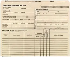 Quality Park 69999 Employee Record Jackets, 11 3/4 x 9 1/2, 11 Point Manila, 100/Box