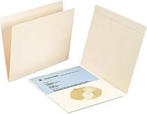Smead 10315 File Folders with Media Pocket, Straight Top Tab, Letter, Manila, 50/Box