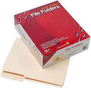 Smead 10388 Guide Height File Folders, 2/5 Cut, Two-Ply Top Tab, Letter, Manila, 100/Box
